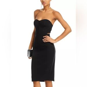Black Halo Black Sleeveless Halter Bodycon Midi Dress